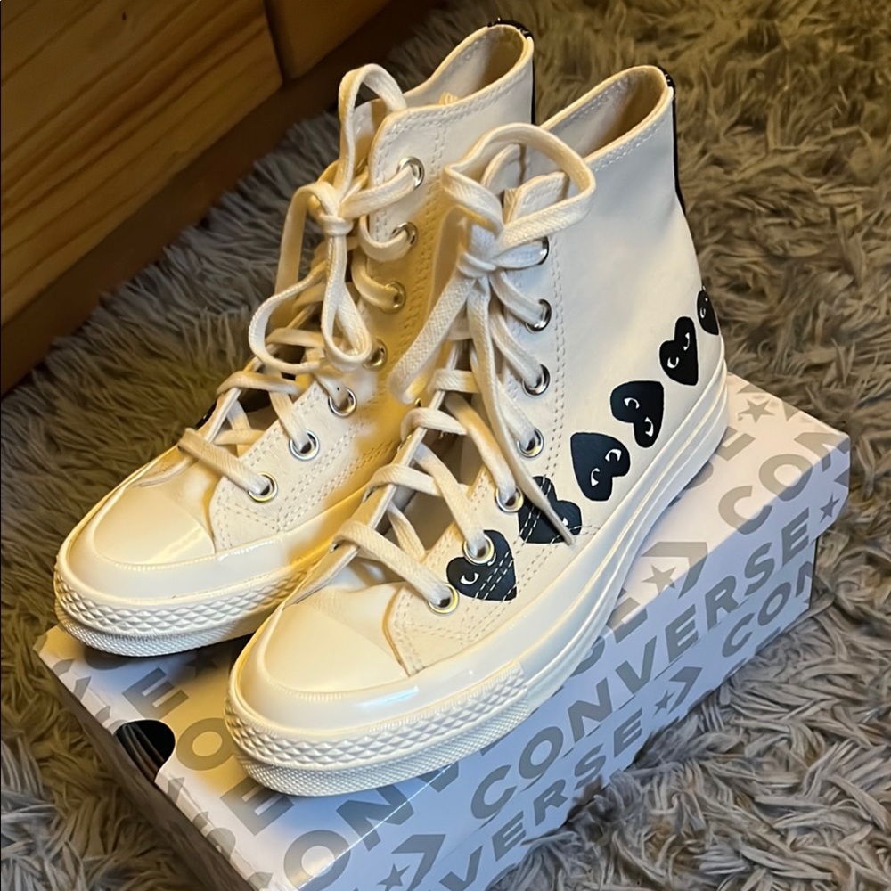 Converse X Comme des Garçons Play - High-Top Sneakers with Heart Design